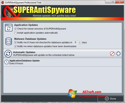 Ekraanipilt SUPERAntiSpyware Windows 7