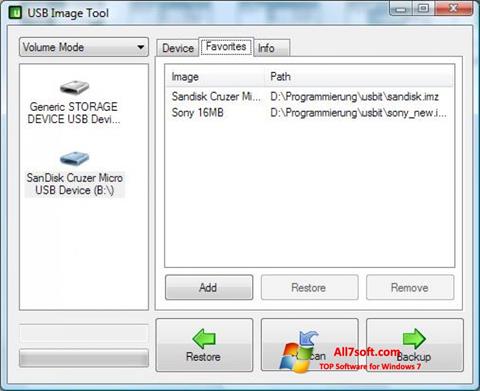 Ekraanipilt USB Image Tool Windows 7