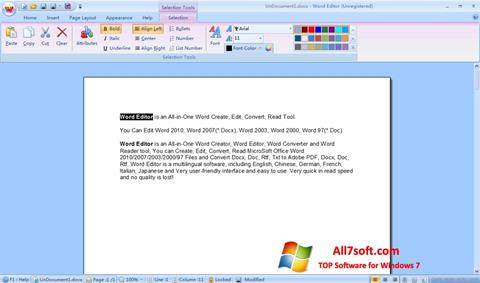 Ekraanipilt DocX Reader Windows 7