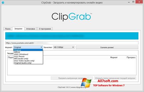 Ekraanipilt ClipGrab Windows 7