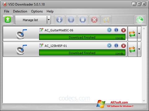 Ekraanipilt VSO Downloader Windows 7