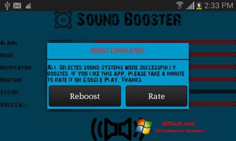 Ekraanipilt Sound Booster Windows 7