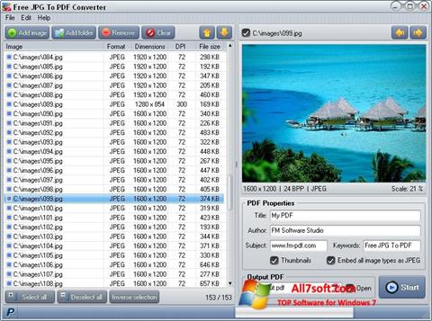 Ekraanipilt Image To PDF Converter Windows 7