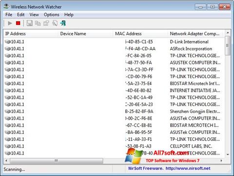 Ekraanipilt Wireless Network Watcher Windows 7