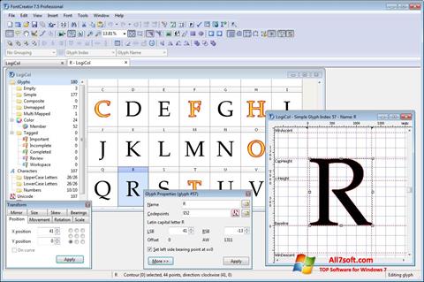 Ekraanipilt Font Creator Windows 7