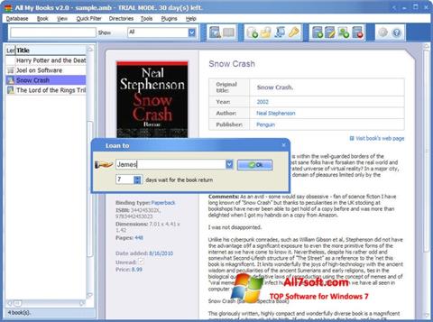 Ekraanipilt All My Books Windows 7