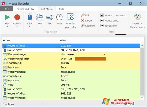 Ekraanipilt Mouse Recorder Windows 7