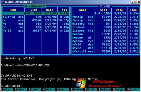 Ekraanipilt Norton Commander Windows 7
