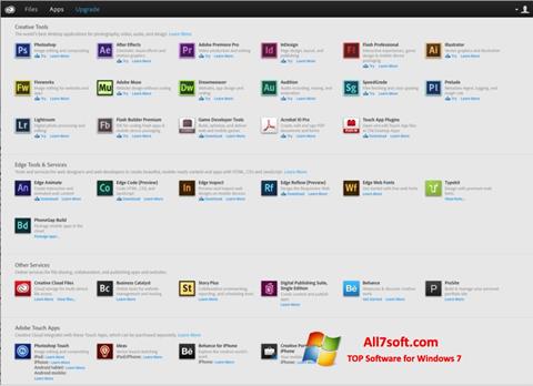 Ekraanipilt Adobe Creative Cloud Windows 7