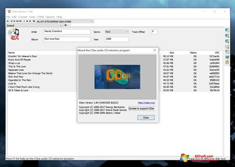 Ekraanipilt CDex Windows 7