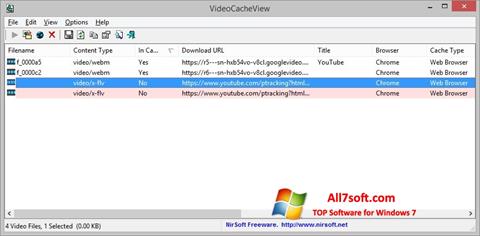 Ekraanipilt VideoCacheView Windows 7