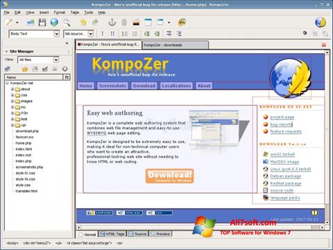 Ekraanipilt KompoZer Windows 7