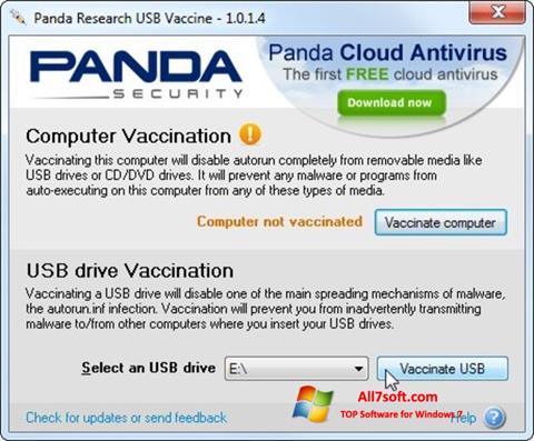 Ekraanipilt Panda USB Vaccine Windows 7