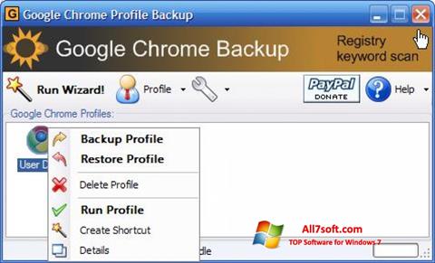 Ekraanipilt Google Chrome Backup Windows 7