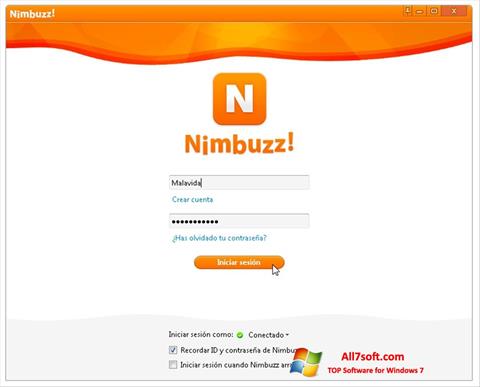 Ekraanipilt Nimbuzz Windows 7