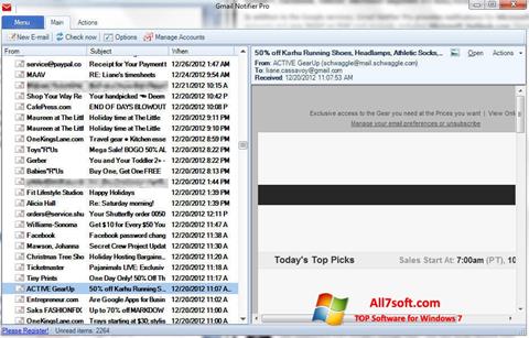 Ekraanipilt Gmail Notifier Windows 7