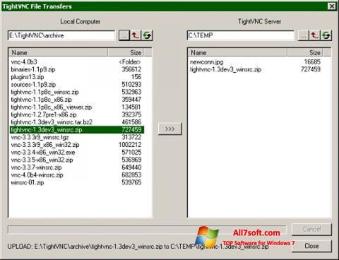 Ekraanipilt TightVNC Windows 7