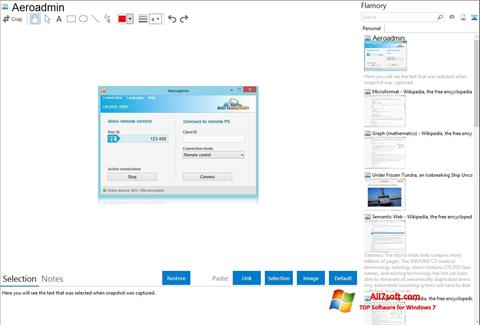 Ekraanipilt AeroAdmin Windows 7