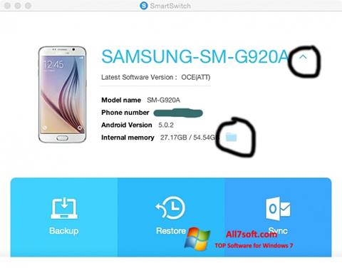 Ekraanipilt Samsung Smart Switch Windows 7