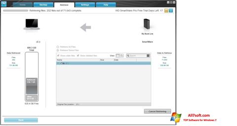 Ekraanipilt WD SmartWare Windows 7