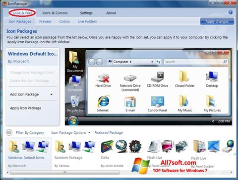 Ekraanipilt IconPackager Windows 7