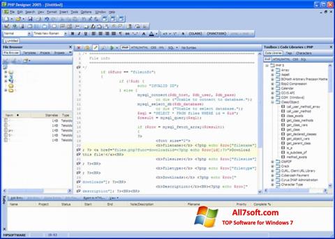 Ekraanipilt phpDesigner Windows 7