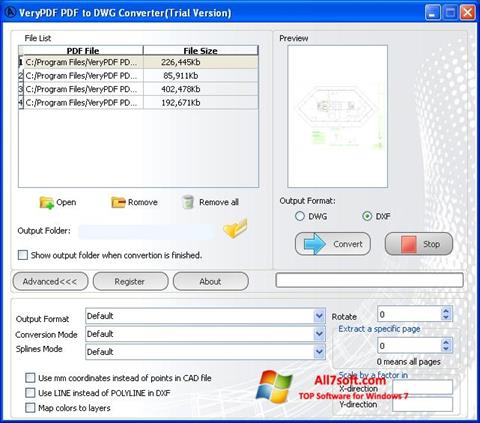 Ekraanipilt PDF to DWG Converter Windows 7