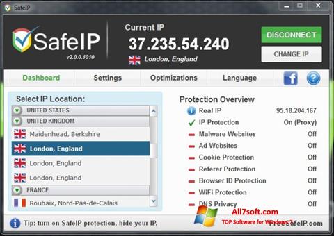 Ekraanipilt SafeIP Windows 7