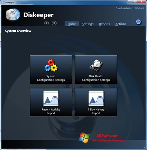 Ekraanipilt Diskeeper Windows 7