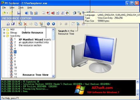 Ekraanipilt PE Explorer Windows 7
