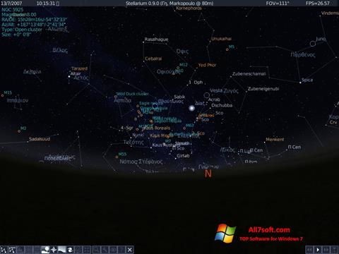 Ekraanipilt Stellarium Windows 7
