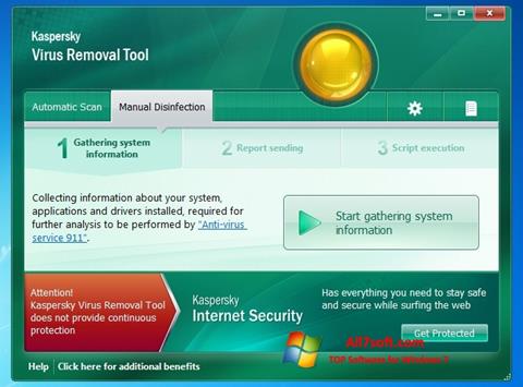 Ekraanipilt Kaspersky Virus Removal Tool Windows 7