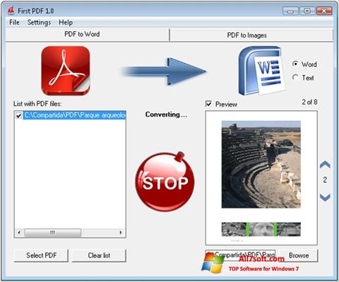 Ekraanipilt First PDF Windows 7
