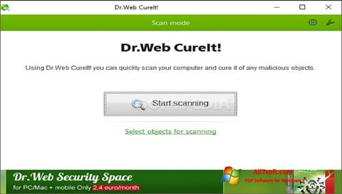 Ekraanipilt Dr.Web CureIt Windows 7