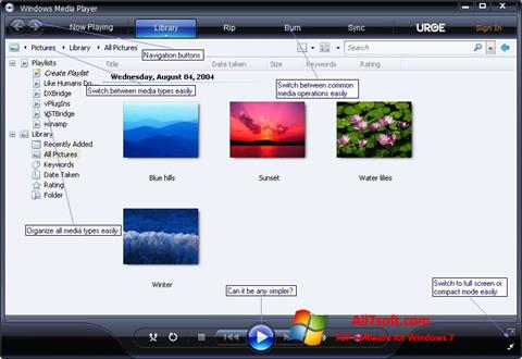 Ekraanipilt Media Player Windows 7