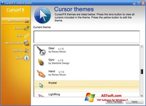 Ekraanipilt CursorFX Windows 7