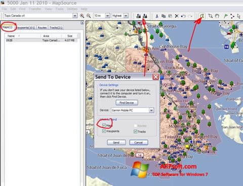 Ekraanipilt MapSource Windows 7