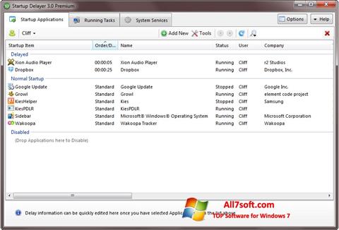 Ekraanipilt Startup Delayer Windows 7