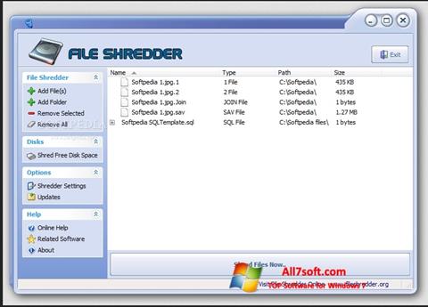 Ekraanipilt File Shredder Windows 7