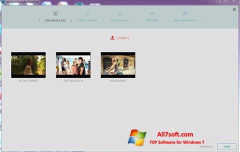 Ekraanipilt Wondershare Filmora Windows 7