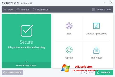 Ekraanipilt Comodo Antivirus Windows 7