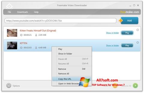 Ekraanipilt Freemake Video Downloader Windows 7